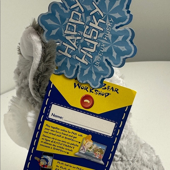Build-A-Bear Happy Husky Gray and White Husky Plush - Picture 2 of 10